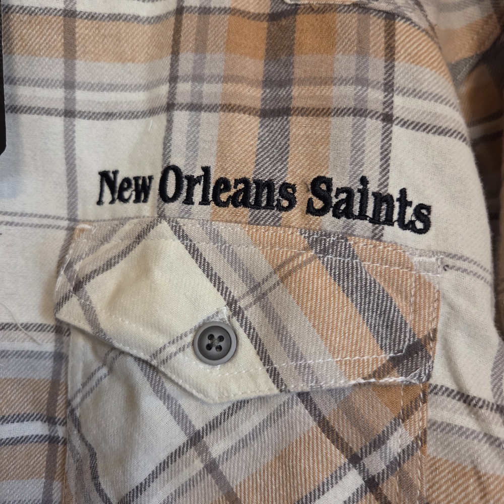 Darius Rucker New Orleans Saints Plaid Fannel Button-Up Shirt - Picture 2 of 5